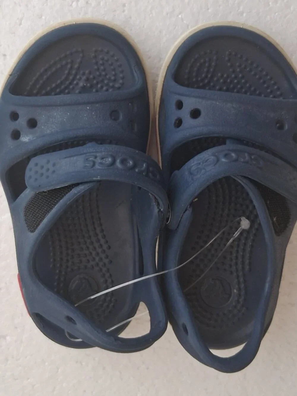 Toddler Unisex Navy Blue Crocs C6 Open Toe Sandals Pre-Owned
